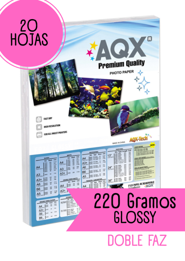 Producto - Fotográfico brillante 220G doble faz