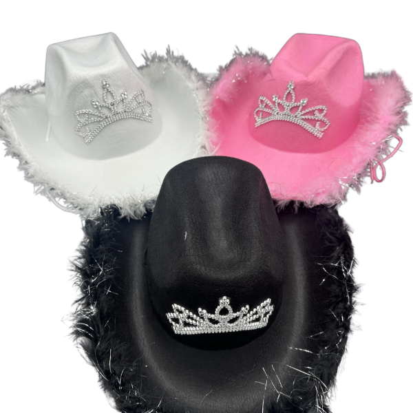 Producto - Sombrero vaquera con corona y plumas x1