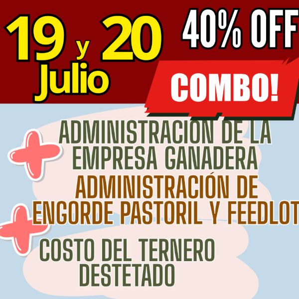 Producto - COMBO 3 CURSOS:Gestión Ganadera + Costo del Ternero + Engorde Pastoril y Feedlot