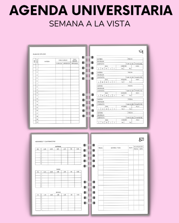 Producto - AGENDA UNIVERSITARIA - semana a la vista - 1