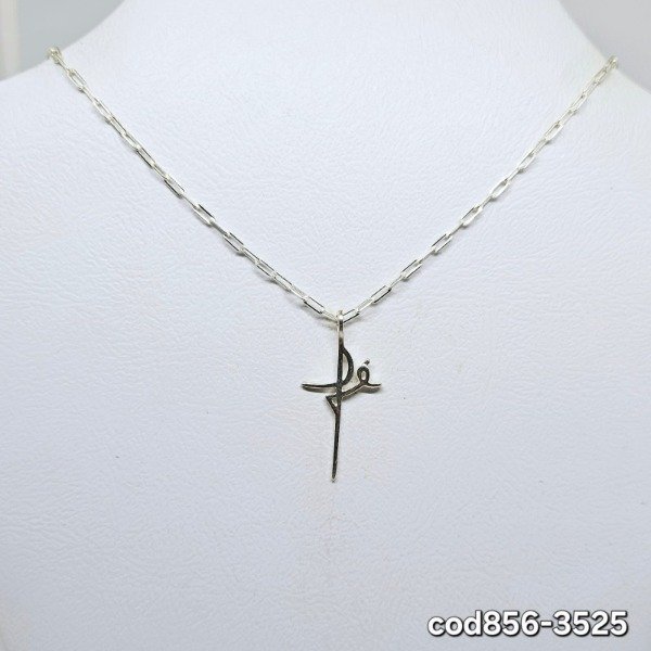 Producto - Cadena y dije FE mediano, de plata (cod856-3525)