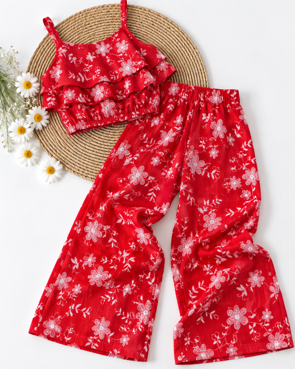 Producto - CONJUNTO FLORIDA ROJO (TOP + PALAZO)