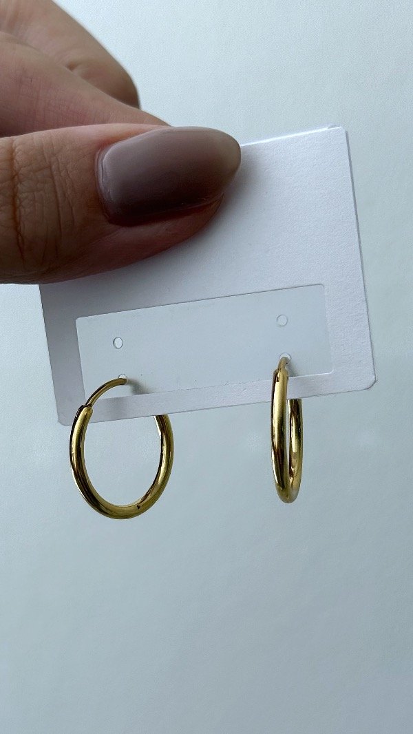 Producto - Argollas finas bis 1,9cm ACERO DORADO