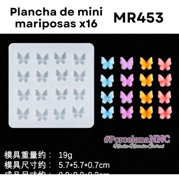 Producto - Plancha de mini mariposas x16 MR453