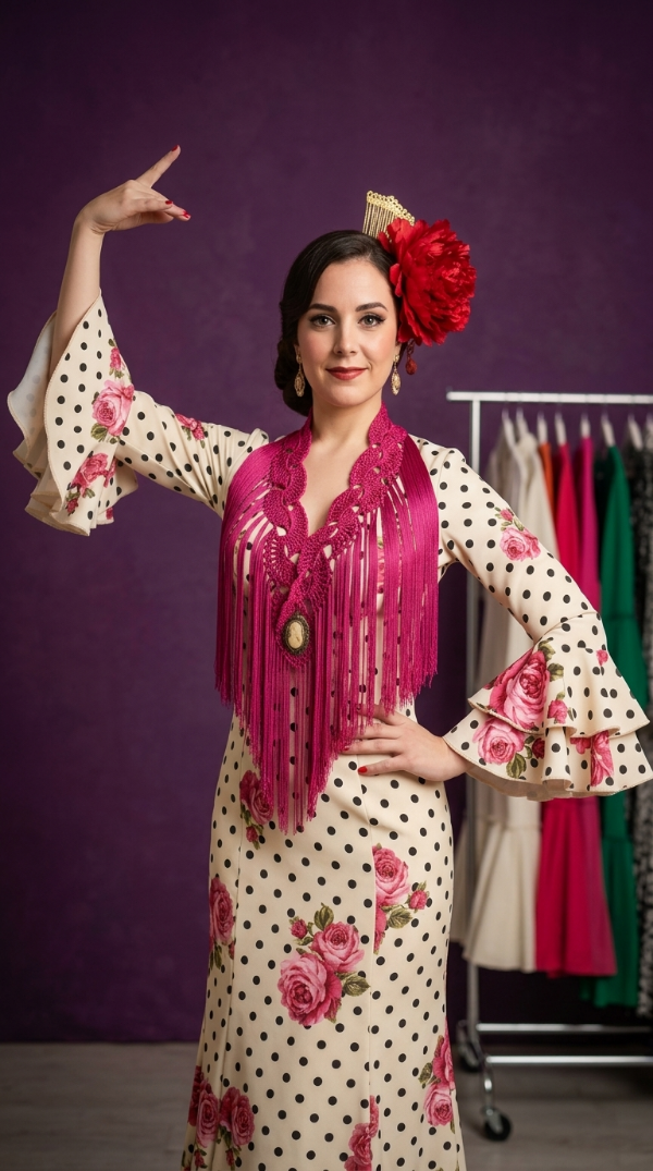 Producto - Tira De Flecos De Seda Para Escote Abanicos Fucsia - 0
