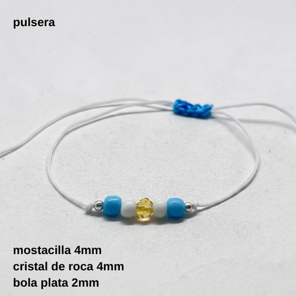 Producto - PULS #FP - Pulsera mostacilla y cristal de roca 4mm Argentina (DOLAR)
