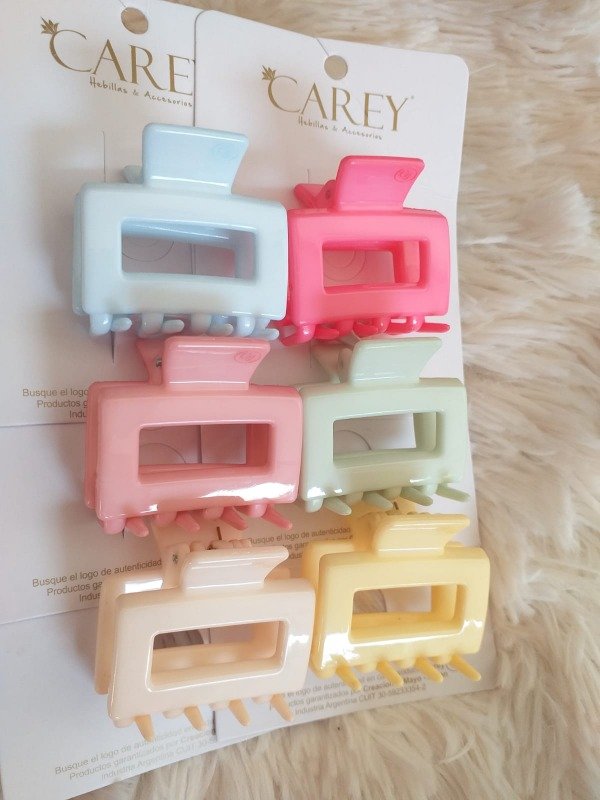 Producto - CAREY 6074 Broche pastel calado Rectangular chico (el par)