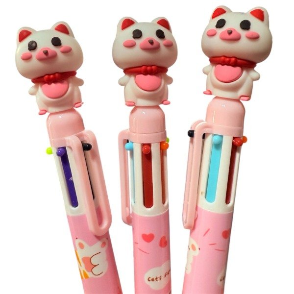 Producto - BOLIGRAFO MULTICOLOR GATITOS 6 COLORES
