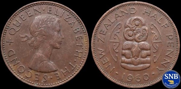 Producto - Nueva Zelanda - 1/2 Penique (1960) KM #23.2 - Commonwealth