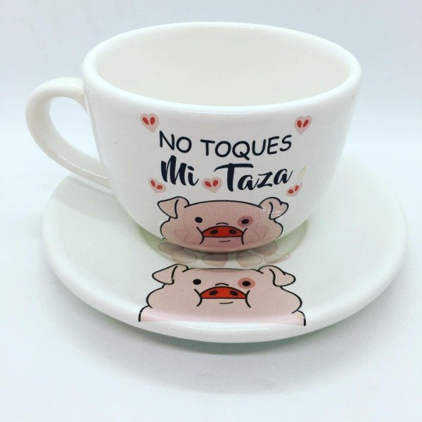 Producto - SET PLATO REDONDO + TAZON GRAVITY NO TOQUES MI TAZA
