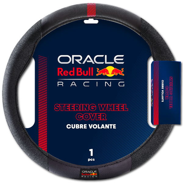 Producto - CUBRE VOLANTE 38CM NEGRO CON PANA Y ROJO RBSWC001BR ORACLE RED BULL RACING