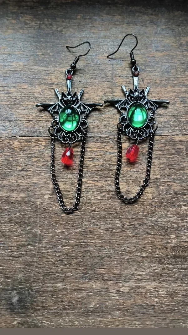 Producto - Aros murciélagos verde