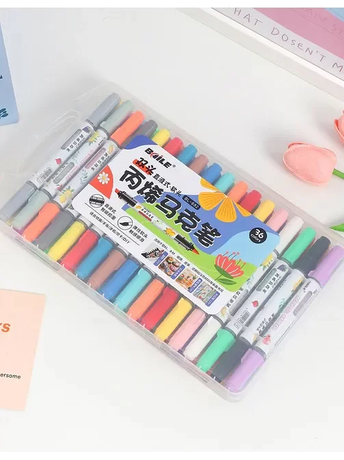 Producto - Marcadores Acrílicos BILE Doble Punta.  36 colores. - 2