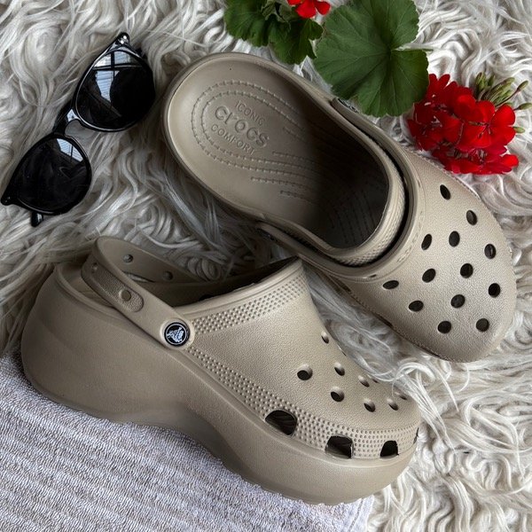 Producto - CROCS Plataforma Beige