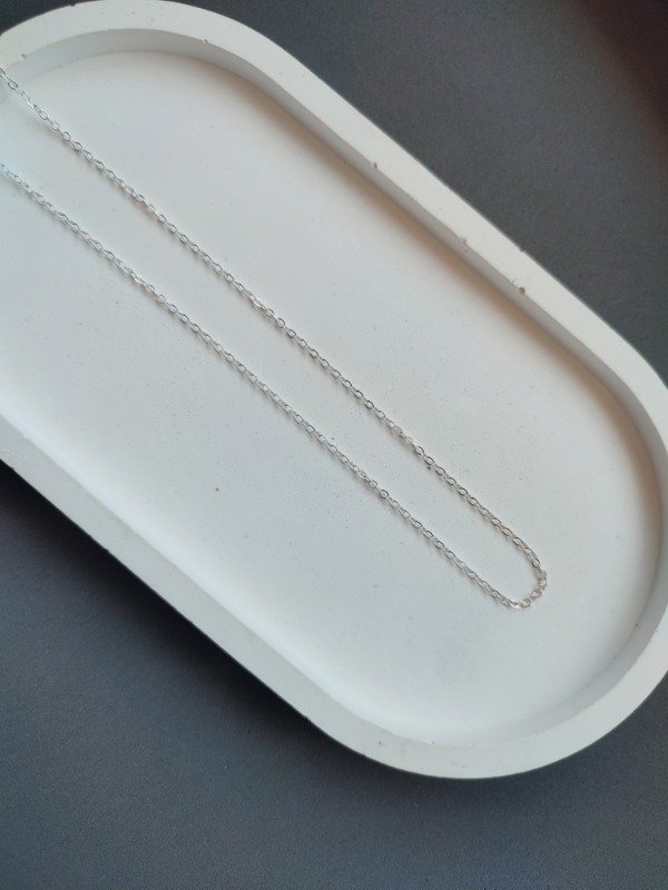 Producto - Cadena Terminada / Espejo / 45 cm / 0.4 mm / Acero Quirúrgico Blanco (plata)