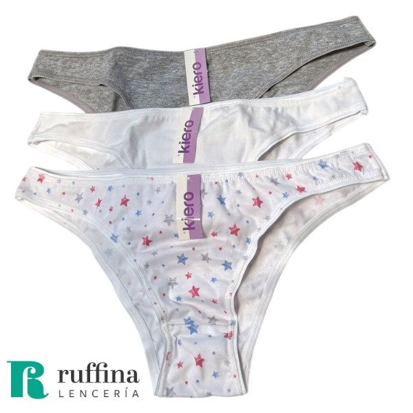 Producto - Pack x3 vedetina de microfibra (talle 2) - Art. VED004