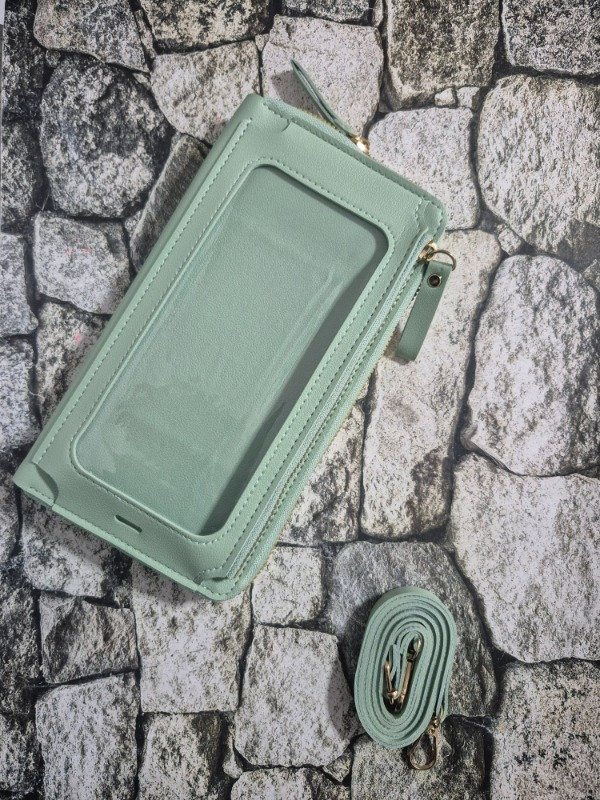 Producto - Billetera portacelular verde
