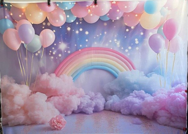 Producto - FONDO ARCOIRIS/GLOBOS/NENA 2X150 CON FALLA IMPERCEPTIBLE AR03