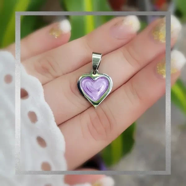 Producto - Dije corazon esmaltado (Violeta)