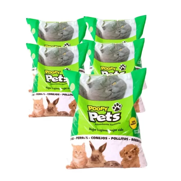 Producto - Piedras Poopy Pets Pellet de Pino Pack de 5 Bolsas x 5 kg