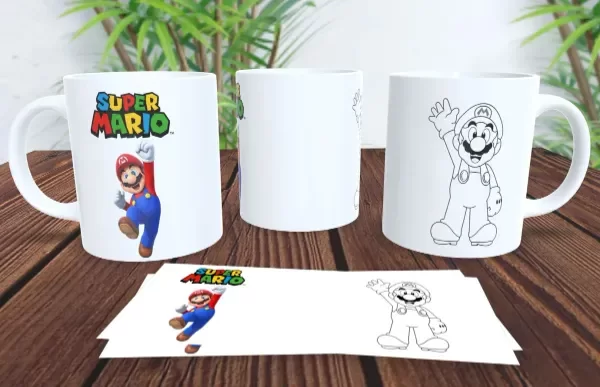 Producto - Taza - para pintar - super mario 2