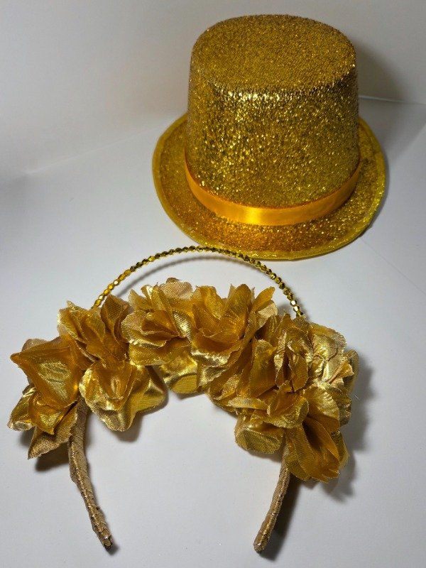 Producto - Combo galera pelitos mas vincha gold