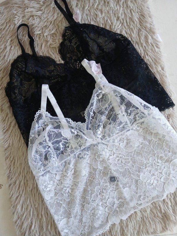 Producto - Bralet top encaje x2 blanco/negro T.90-95
