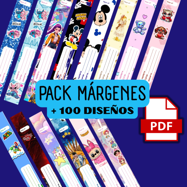 Producto - Pack x 100 diseños márgenes N3