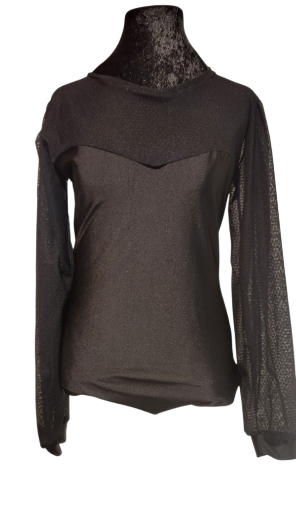 Producto - BODIE NEGRO LYCRA C/MANGAS PLUMETI TM