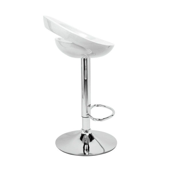Producto - Banqueta bar y desayunador blanca VONNE regulable cromada - 3