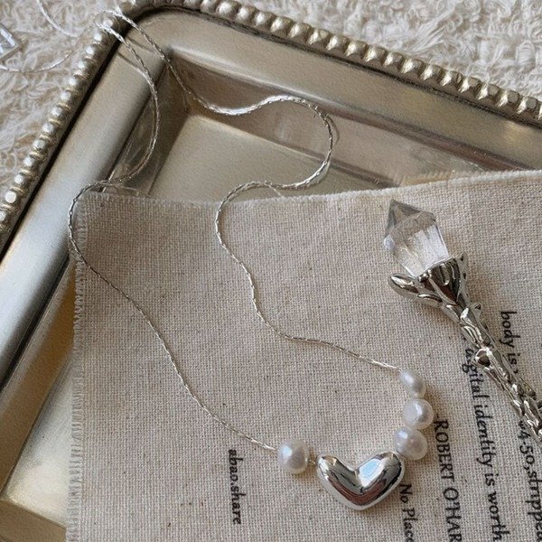 Producto - Collar corazon y perlitas cod 2146