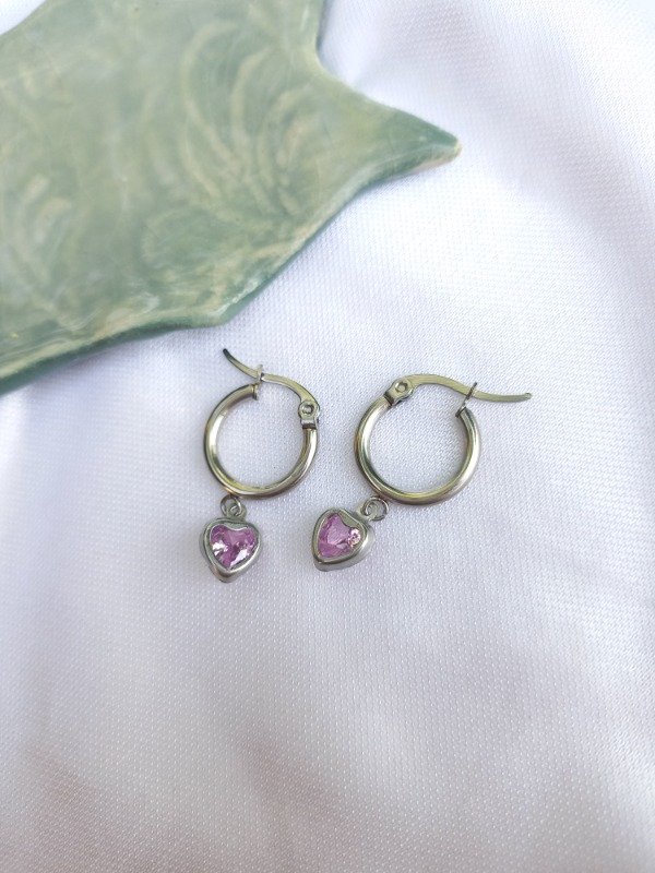 Producto - argollitas samantha silver (rosa)
