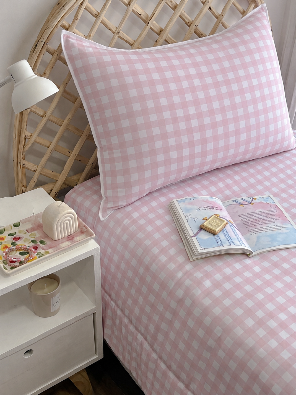 Producto - Almohadón Vichy Peach 50x 70 cms