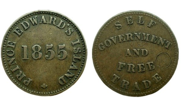 Producto - Isla Príncipe Eduardo (Prov. Canada) Half Penny 1855 Autogobierno/libre comercio