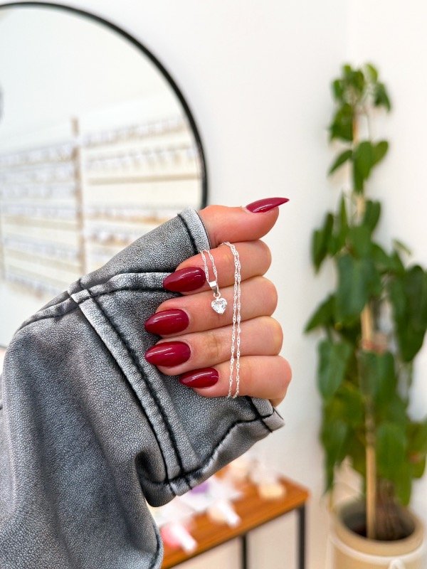 Producto - Cadenita plata 925 corazón cúbic