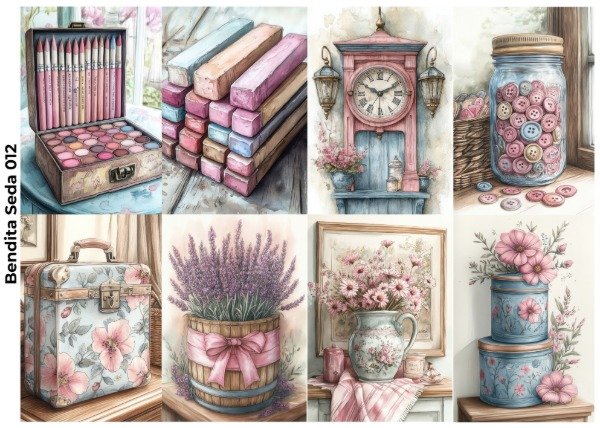 Producto - Bendita Seda 012 Lavandas y azules (Decoupage)