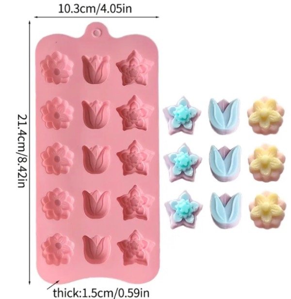 Producto - MOLDE SILICONA MIX FLORES - 1