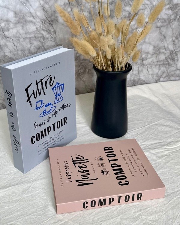 Producto - DÚO DE CAJA LIBRO CAFÉ