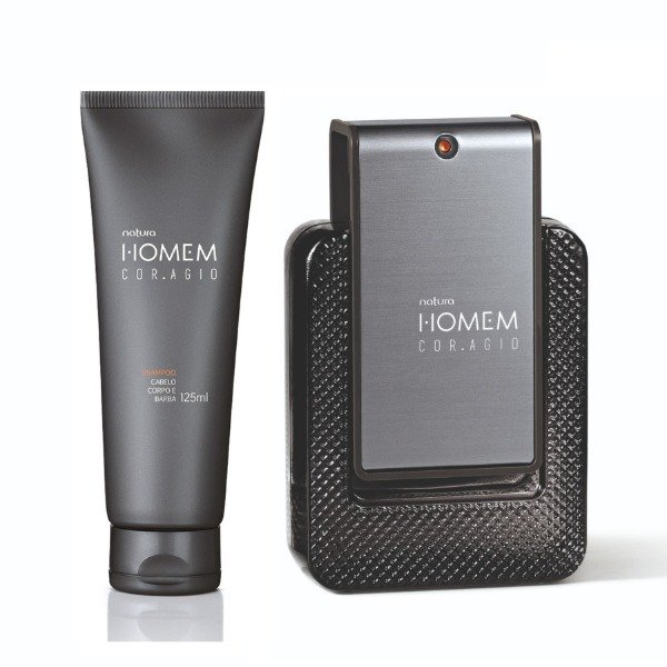 Producto - Kit Homem Coragio: eau de parfum 100ml + jabón cabello, cuerpo, barba 125ml