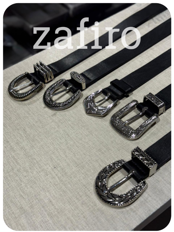 Producto - Cinturón Liso Hebilla Plateada 1