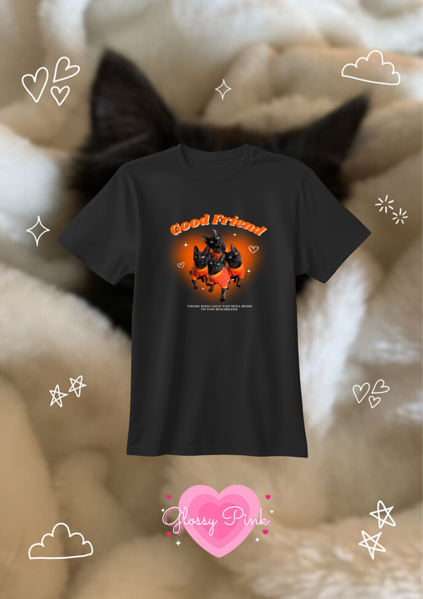 Remera good friend personalizable con fotos de tus mascotas