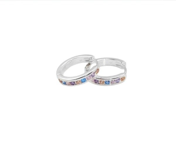 Producto - Argollas ARANA multicolor plata 925