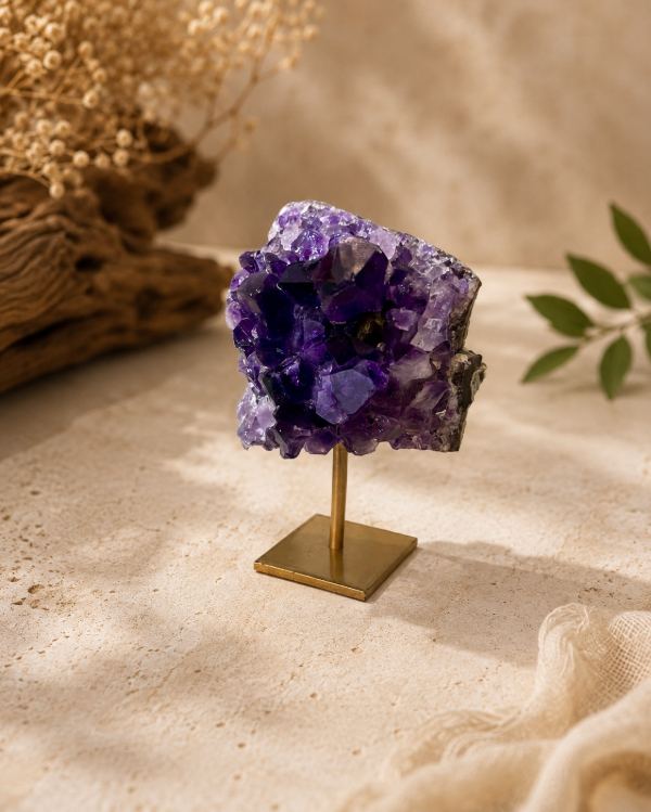 Producto - DRUSA de Amatista con base dorada