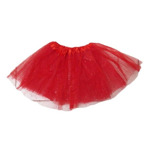 Producto - Tutu rojo con brillos dorados adulto