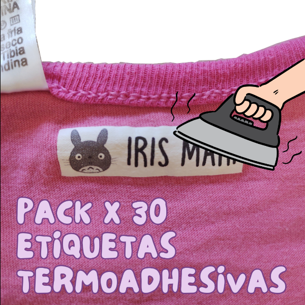 Producto - Pack x 30 Etiquetas Personalizada Con Nombre Para Ropa Pega Plancha