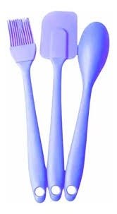 Producto - SET 3 UTENSILLOS SILICONA 22 CM ESPATULA PINCEL CUCHARA