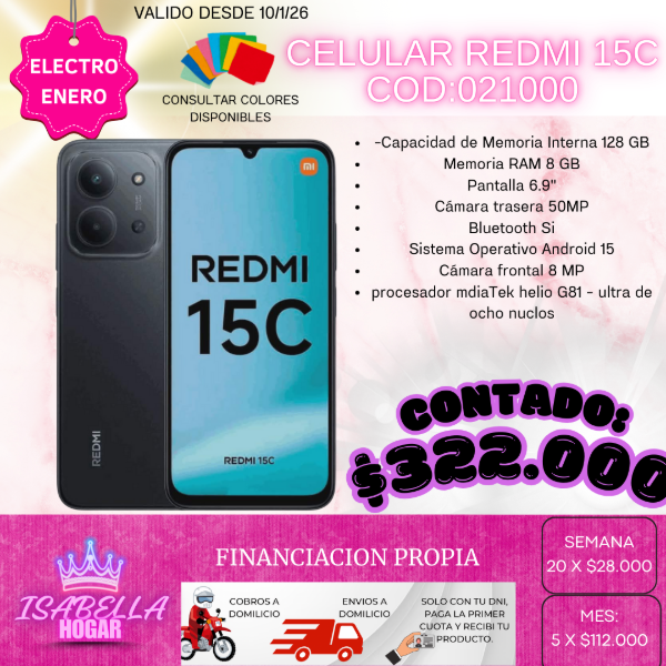 Producto - CELULAR REDMI 15C - 128GB COD:021000