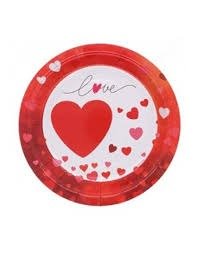 Producto - PLATO DE POLIPAPEL 17cm LOVE ENAMORADOS X 6