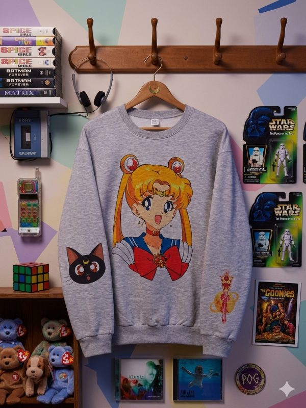 Producto - Buzo Sailor Moon Mangas Gris