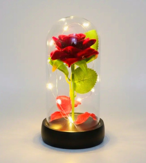 Producto - Rosa en cupula luminosa 8,5x4,5 cm